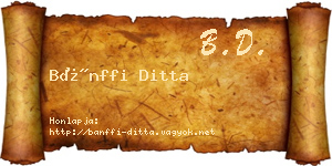 Bánffi Ditta névjegykártya